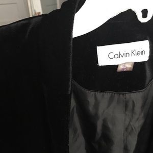 Calvin Klein tailored fit black velvet blazer